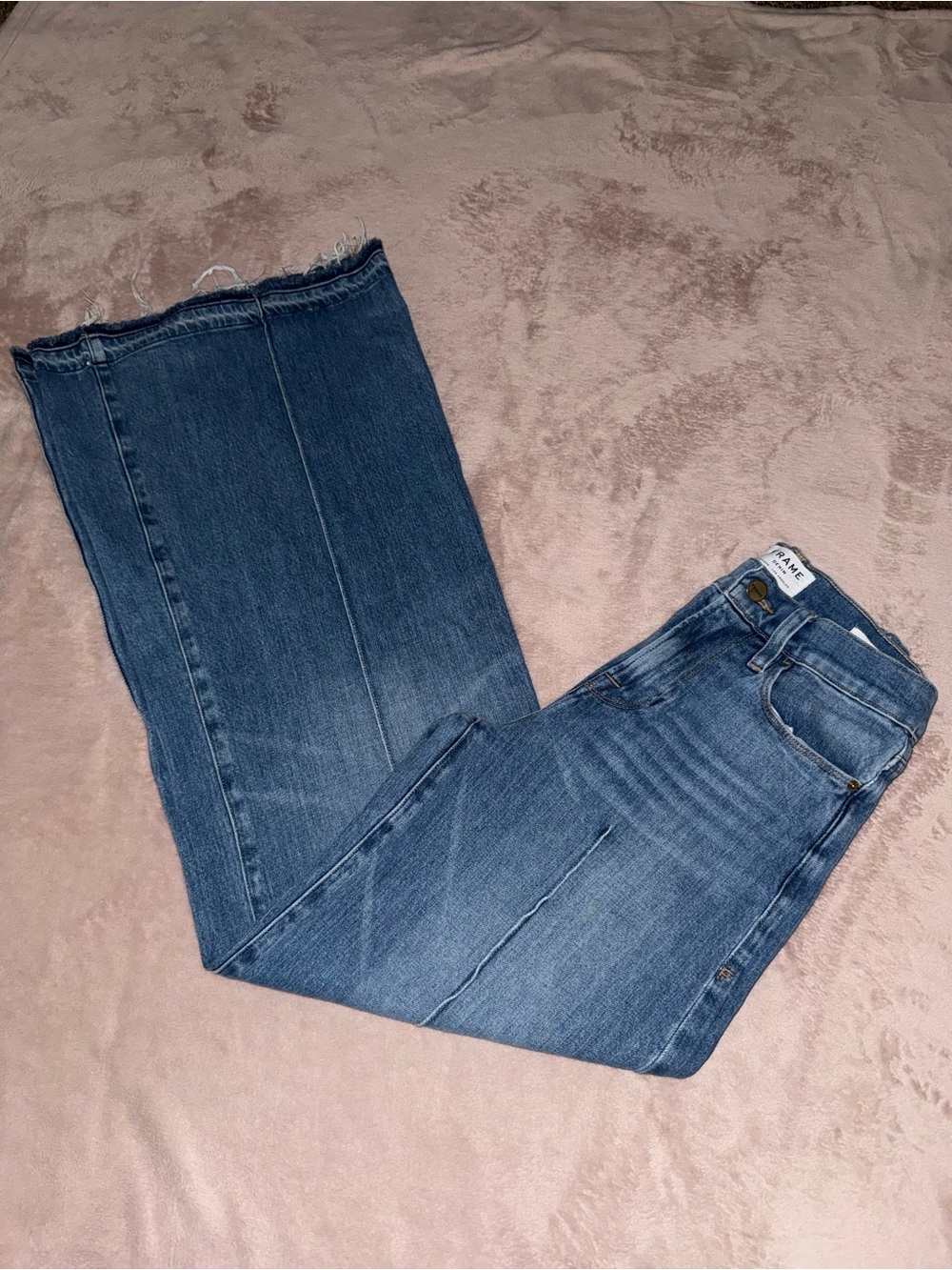 Frame denim high rise le palazzo flare jean size 26/L33/1/2 - Picture 3 of 16